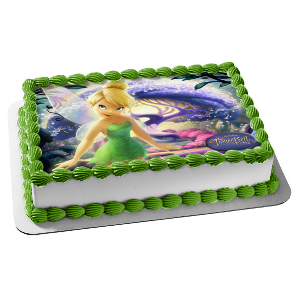 Adorno comestible para tarta con diseño de Hada Campanilla de Walt Disney, imagen ABPID09088 