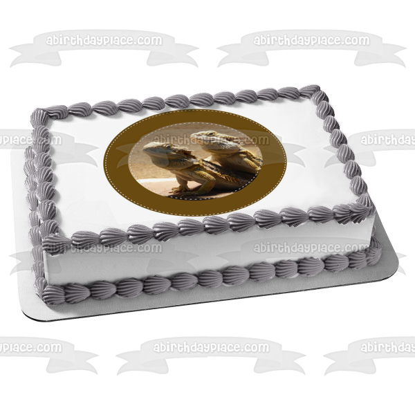 Imagen comestible para tarta de dragones barbudos ABPID08957 