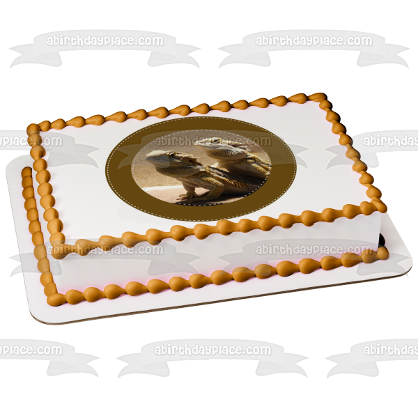 Imagen comestible para tarta de dragones barbudos ABPID08957 