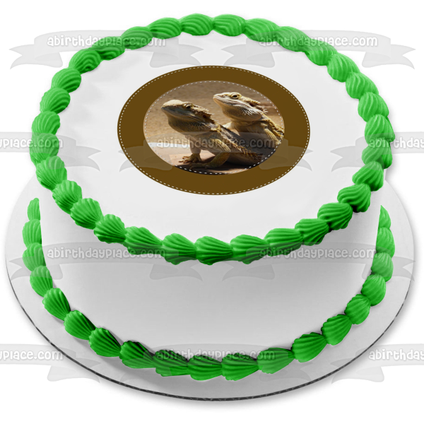 Imagen comestible para tarta de dragones barbudos ABPID08957 