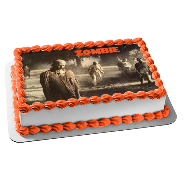 Zombies Halloween Edible Cake Topper Image ABPID08958