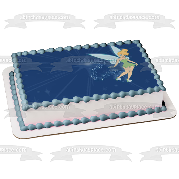 Walt Disney Tinker Bell Hada Estrella Azul Fondo Imagen comestible para decoración de tarta ABPID09094 