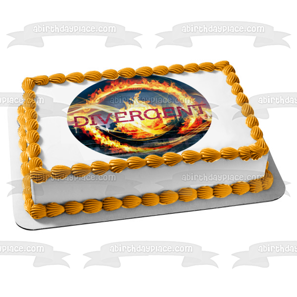 Imagen de decoración comestible para tarta con edificios de cubierta de libro divergente ABPID08990 