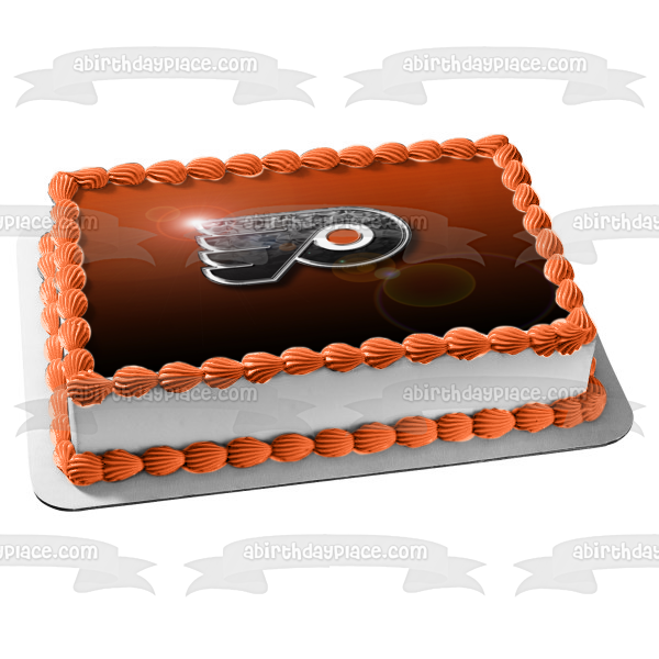 The Philadelphia Flyers Logo Sports Professional Ice Hockey Team NHL Edible Cake Topper Image ABPID09124