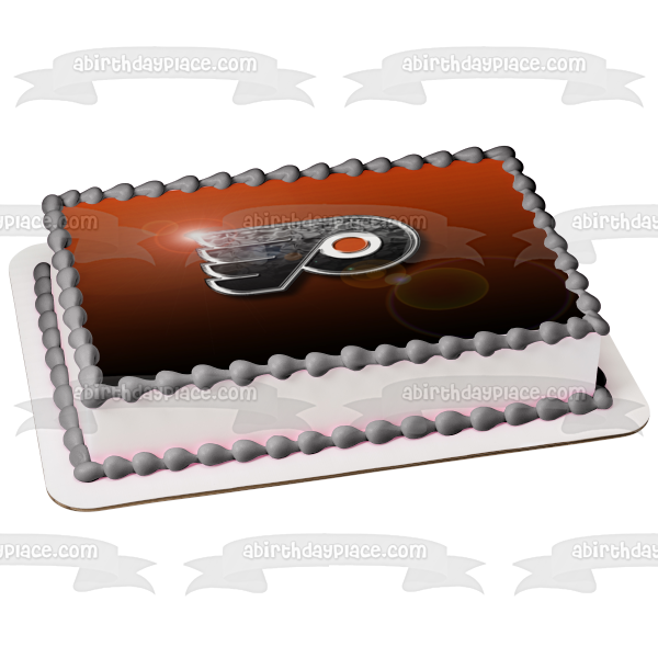 The Philadelphia Flyers Logo Sports Professional Ice Hockey Team NHL Edible Cake Topper Image ABPID09124