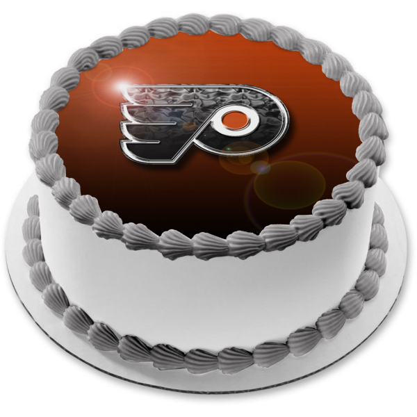 The Philadelphia Flyers Logo Sports Professional Ice Hockey Team NHL Edible Cake Topper Image ABPID09124