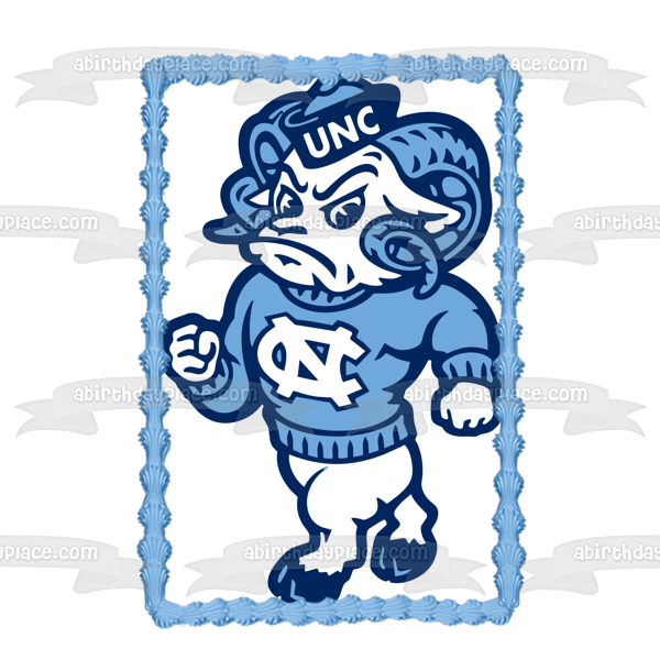 Logotipo de North Carolina Tar Heels Equipos atléticos Universidad de Carolina del Norte en Chapel Hill Imagen comestible para tarta ABPID09415 