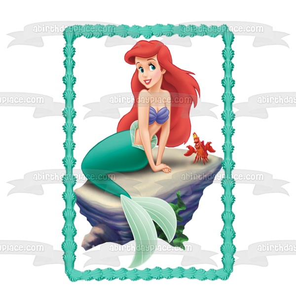 Imagen comestible para tarta de Disney La Sirenita Ariel Sebastian ABPID09431 