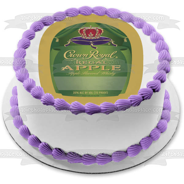 Crown Royal Regal - Decoración comestible para tarta con botella de whisky con sabor a manzana, imagen ABPID09488 