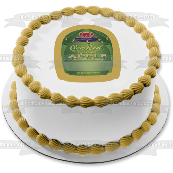 Crown Royal Regal - Decoración comestible para tarta con botella de whisky con sabor a manzana, imagen ABPID09488 