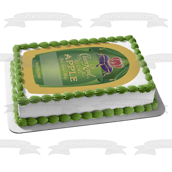 Crown Royal Regal - Decoración comestible para tarta con botella de whisky con sabor a manzana, imagen ABPID09488 