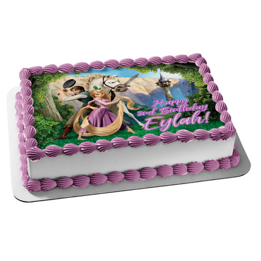 Disney Enredados Rapunzel Flynn Rider Maximus Listo para luchar Imagen comestible para decoración de tarta ABPID09149 