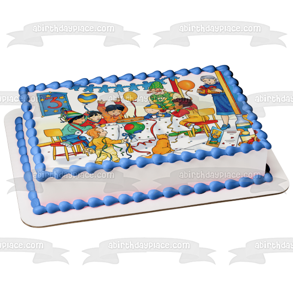 Caillou Gilbert pastel de cumpleaños número 3 adorno comestible para pastel imagen ABPID09150 