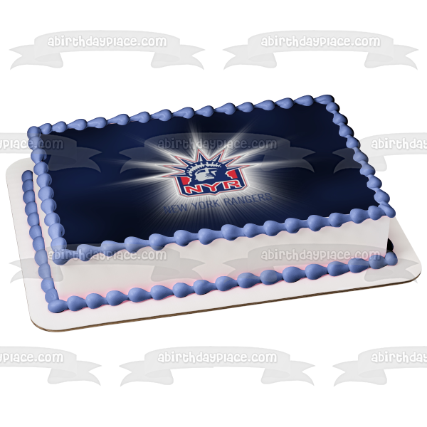 New York Rangers Logo Sports Professional Ice Hockey Team New York City Edible Cake Topper Image ABPID09157