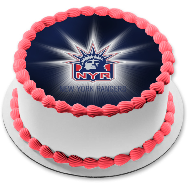 New York Rangers Logo Sports Professional Ice Hockey Team New York City Edible Cake Topper Image ABPID09157