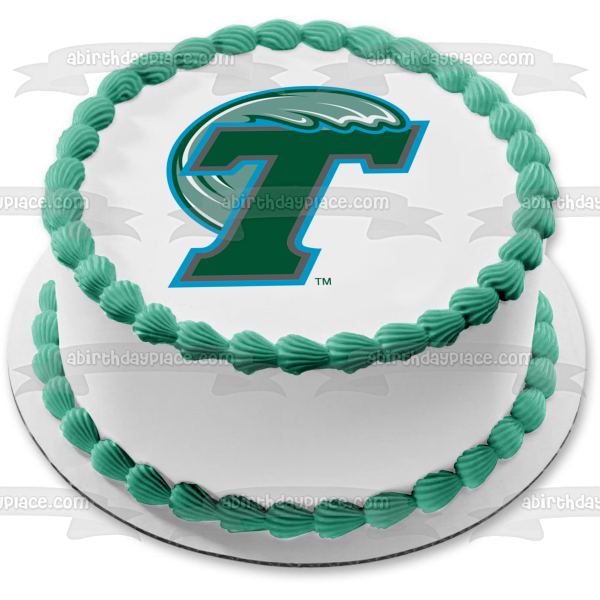 Imagen comestible para tarta con logotipo de la Universidad de Tulane Green Wave ABPID09605 