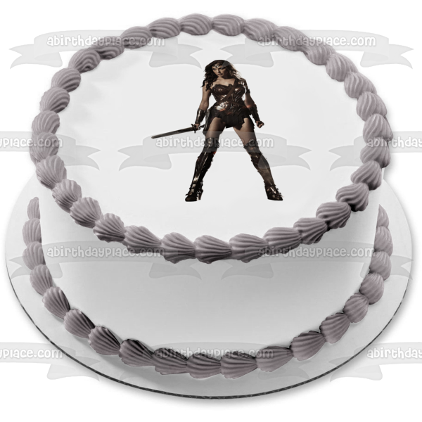 DC Comics Wonder Woman Metallic Outfit Edible Cake Topper Image ABPID09676