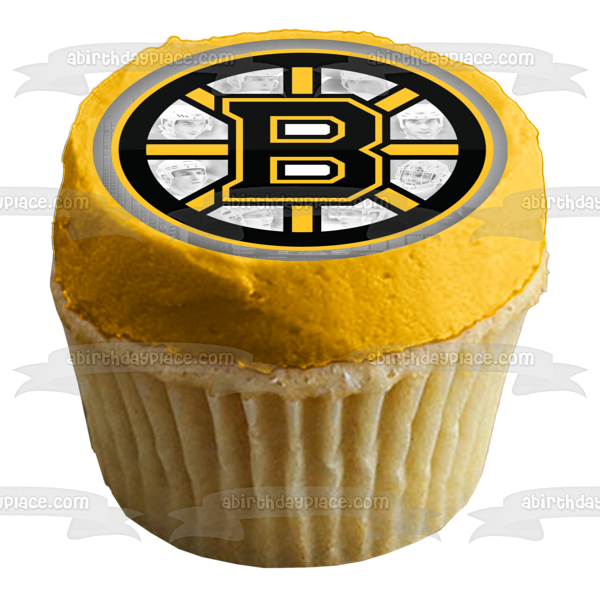 Logotipo de los Boston Bruins Deportes profesionales Equipo de hockey sobre hielo Boston Massachusetts División Atlántica Conferencia Este Liga Nacional de Hockey NHL Imagen comestible para tarta ABPID09182 