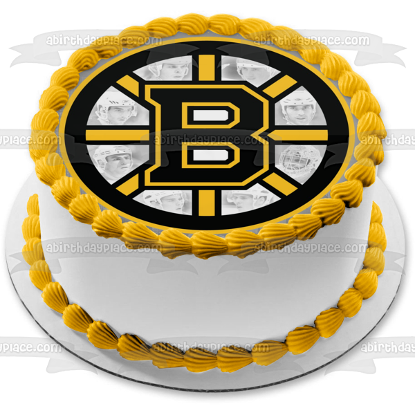 Logotipo de los Boston Bruins Deportes profesionales Equipo de hockey sobre hielo Boston Massachusetts División Atlántica Conferencia Este Liga Nacional de Hockey NHL Imagen comestible para tarta ABPID09182 