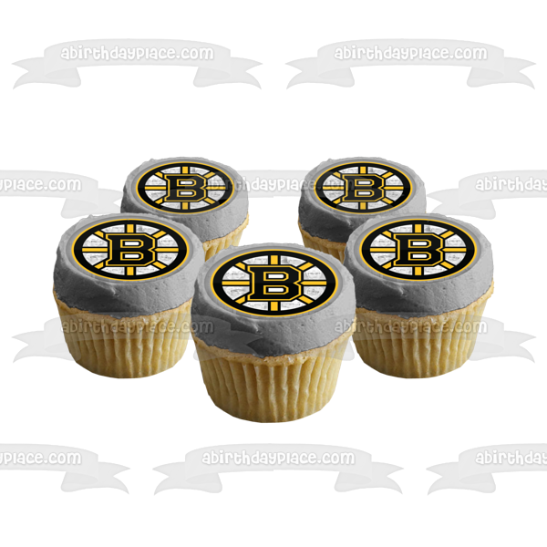 Logotipo de los Boston Bruins Deportes profesionales Equipo de hockey sobre hielo Boston Massachusetts División Atlántica Conferencia Este Liga Nacional de Hockey NHL Imagen comestible para tarta ABPID09182 