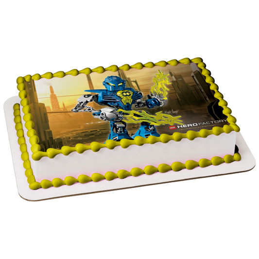 Imagen de decoración comestible para tarta LEGO Hero Factory Mark Surge the Livewire Alpha 1 Team ABPID09185 