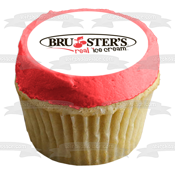 Brusters Real Ice Cream Logo Edible Cake Topper Image ABPID09748