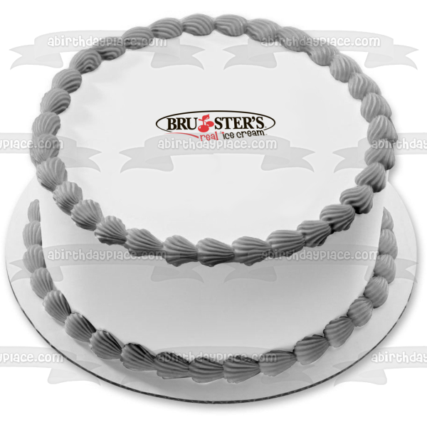 Brusters Real Ice Cream Logo Edible Cake Topper Image ABPID09748