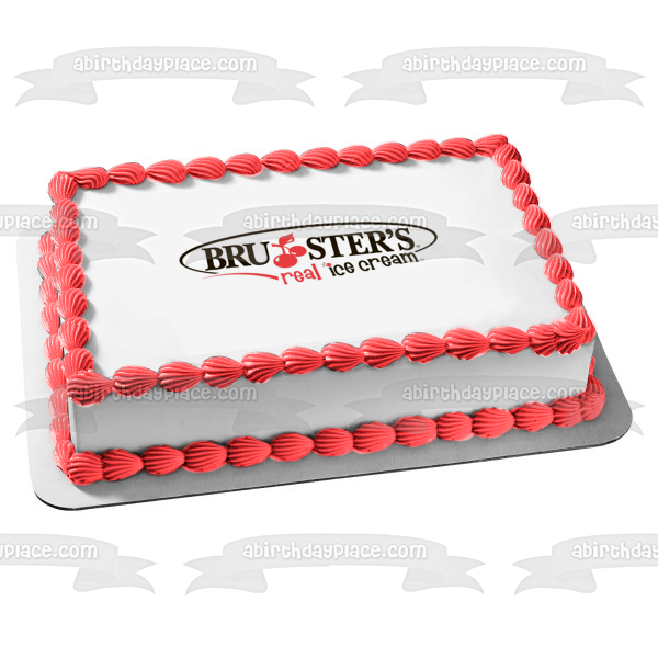 Brusters Real Ice Cream Logo Edible Cake Topper Image ABPID09748