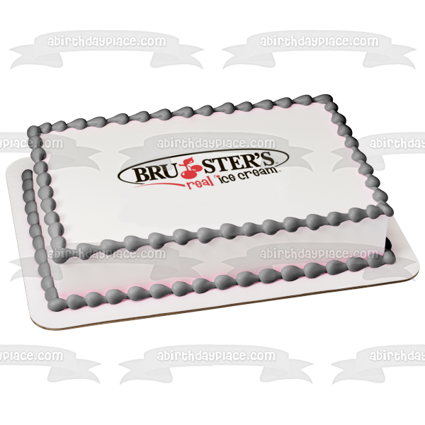 Brusters Real Ice Cream Logo Edible Cake Topper Image ABPID09748