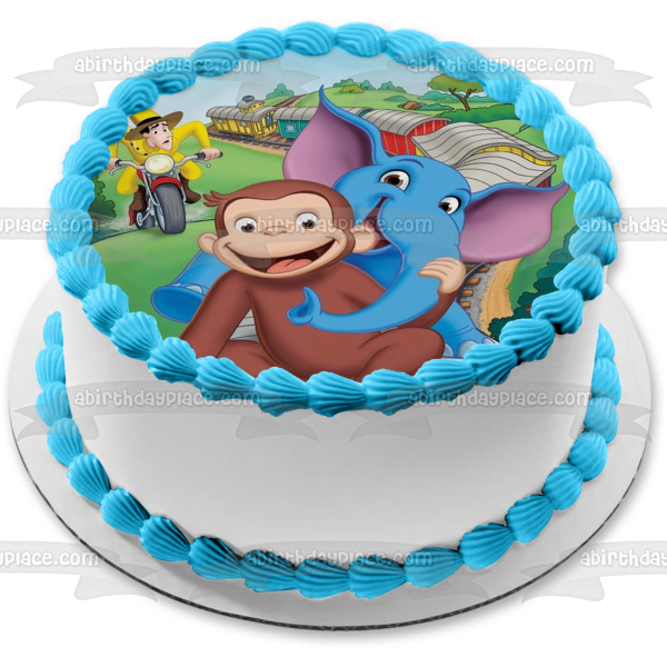 Curious George: The Elephant Upstairs Edible Cake Topper Image ABPID00017