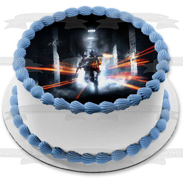 Imagen comestible para tarta de Battlefield 3 Hombres con pistolas láseres ABPID00069 