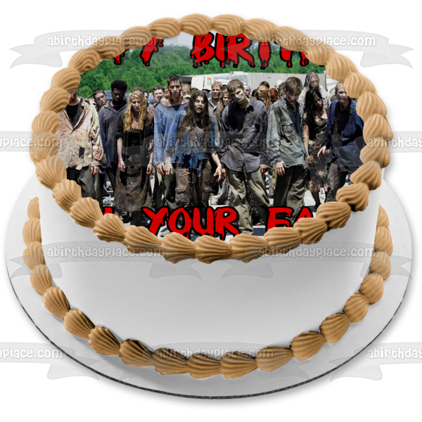 The Walking Dead Zombies Personalized Edible Cake Topper Image ABPID00084