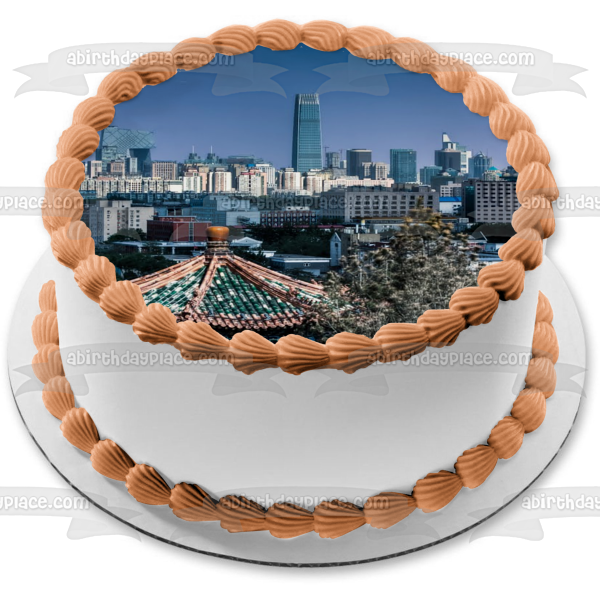 Imagen comestible para tarta de Beijing China Skyline Daytime Park ABPID00128 