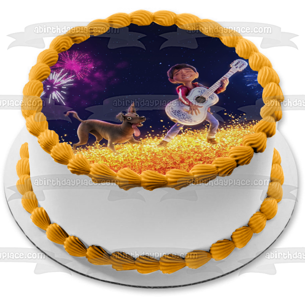 Coco Day of the Dead Fireworks Edible Cake Topper Image ABPID00182