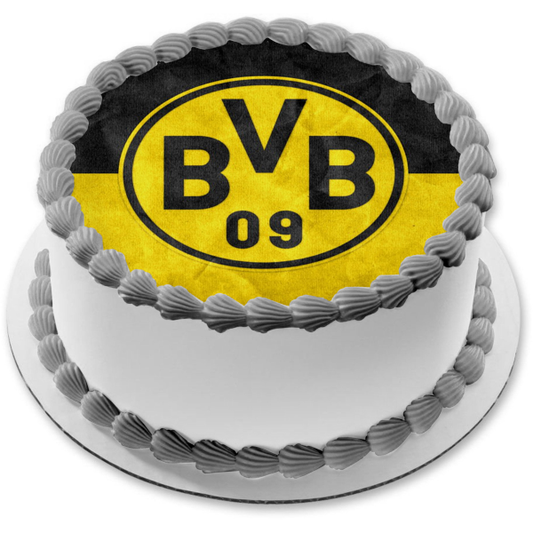 Borussia Dortmund Soccer Club Flag Logo Edible Cake Topper Image ABPID00304