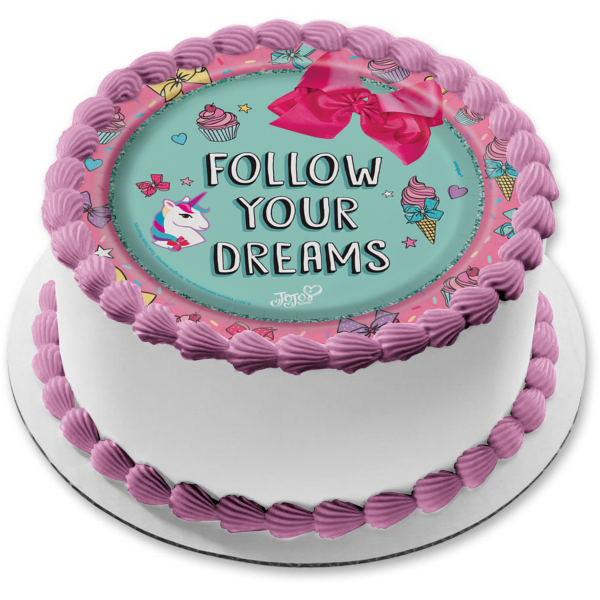 Jojo Siwa Follow Your Dreams Edible Cake Topper Image ABPID00634