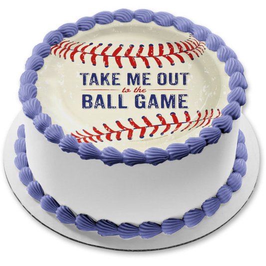 Imagen de decoración comestible para tarta de béisbol Llévame al juego de pelota ABPID00749 