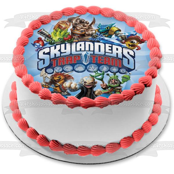 Imagen de adorno comestible para tarta Skylanders Trap Team Mini-Jini y Food Fight ABPID00852 