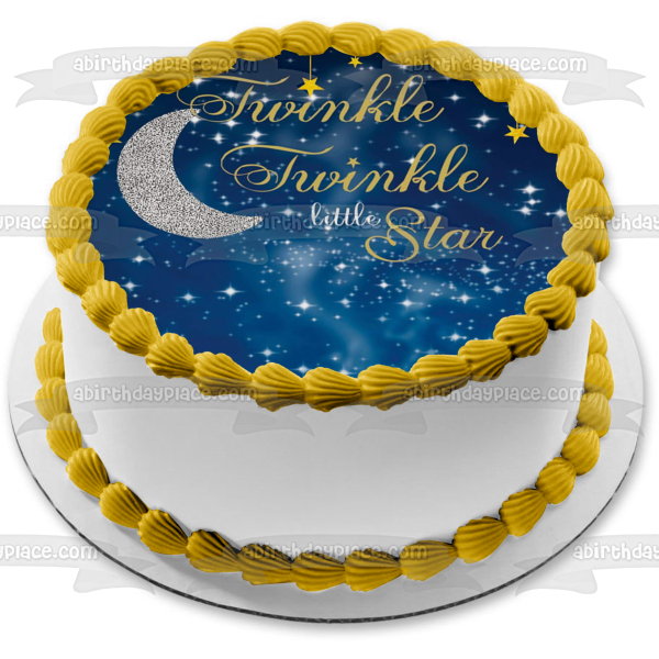 Twinkle Twinkle Little Star Moon Stars Night Sky - Adorno comestible para tarta, imagen ABPID00934 