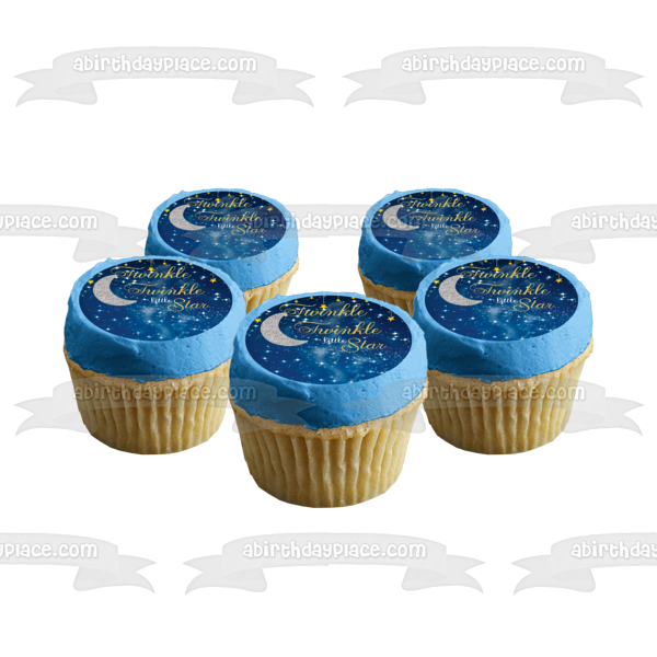 Twinkle Twinkle Little Star Moon Stars Night Sky - Adorno comestible para tarta, imagen ABPID00934 