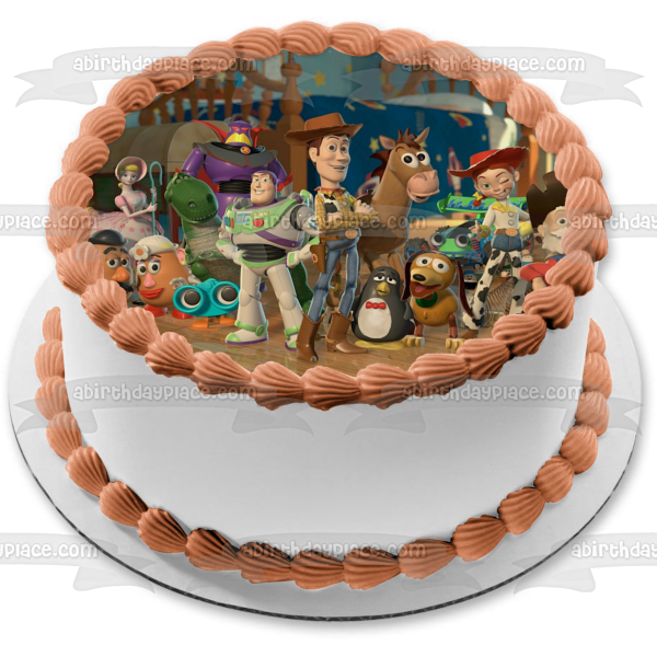 Toy Story Woody Buzz Lightyear Mr. Potato Head Disney Bo Peep Hamm Jessie Bullseye Stinky Pete Rex y Mrs. Potato Head Imagen comestible para decoración de tarta ABPID00939 