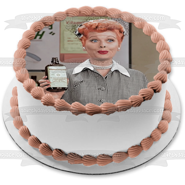 I Love Lucy Lucille Ball Vitameatavegamin - Decoración comestible para tarta comercial, imagen ABPID01236 