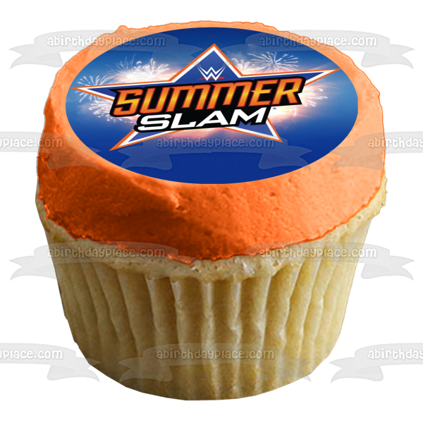 WWE Summer Slam World Wrestling Entertainment Fuegos artificiales Fondo azul Imagen comestible para decoración de tarta ABPID01306 