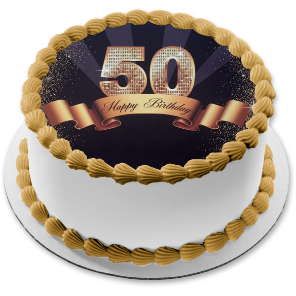 Blue Ombre Cake | 50th Birthday Cake | Golden Drip Cake – Liliyum  Patisserie & Cafe