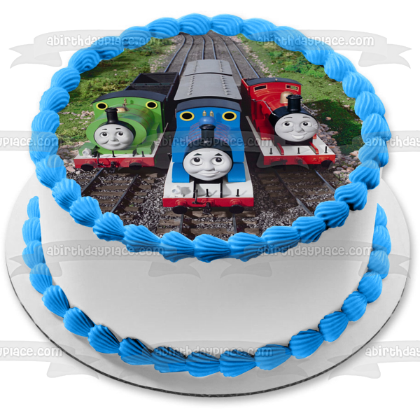 Thomas and Friends James Percy and Thomas the Tank Edible Cake Topper Image ABPID01523