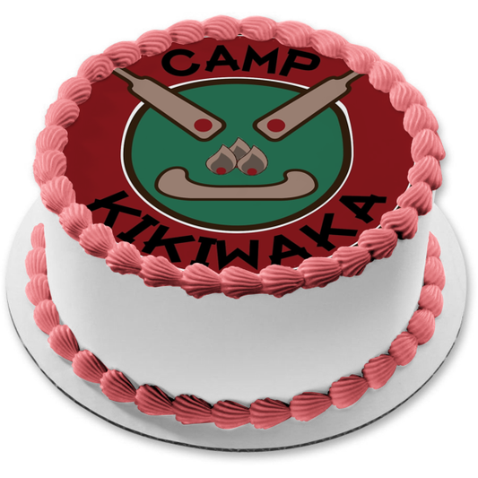 Imagen comestible para decoración de tarta con el logotipo de Bunk'd Camp Kikiwaka ABPID01894 