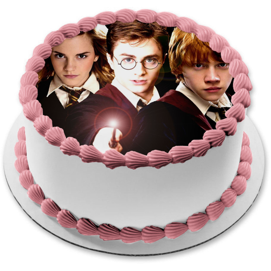 Harry Potter Hermione Granger and Ron Weasley Edible Cake Topper Image ABPID03022