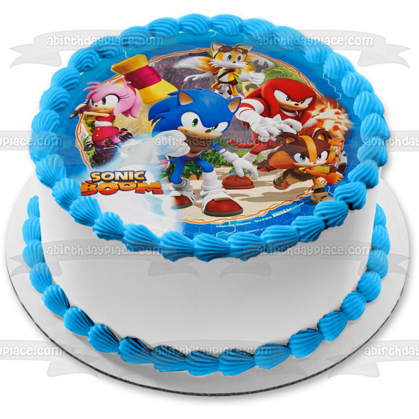 Sonic the Hedgehog Boom Amy Rose y Knuckles the Echidna Imagen comestible para decoración de tarta ABPID03353 