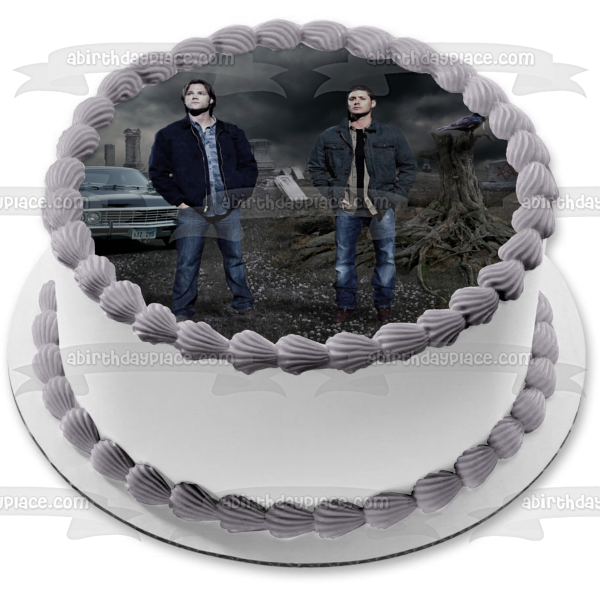 Imagen comestible para tarta sobrenatural Impala Dean Winchester y Sam Winchester ABPID03771 