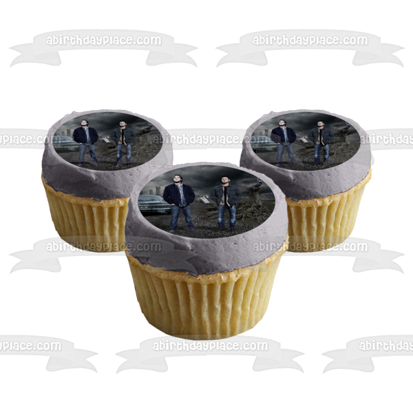 Imagen comestible para tarta sobrenatural Impala Dean Winchester y Sam Winchester ABPID03771 